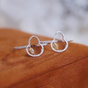 Marquise yellow diamond ring