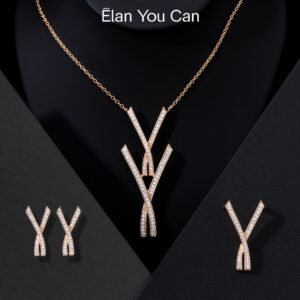 18K gold diamond jewelry set